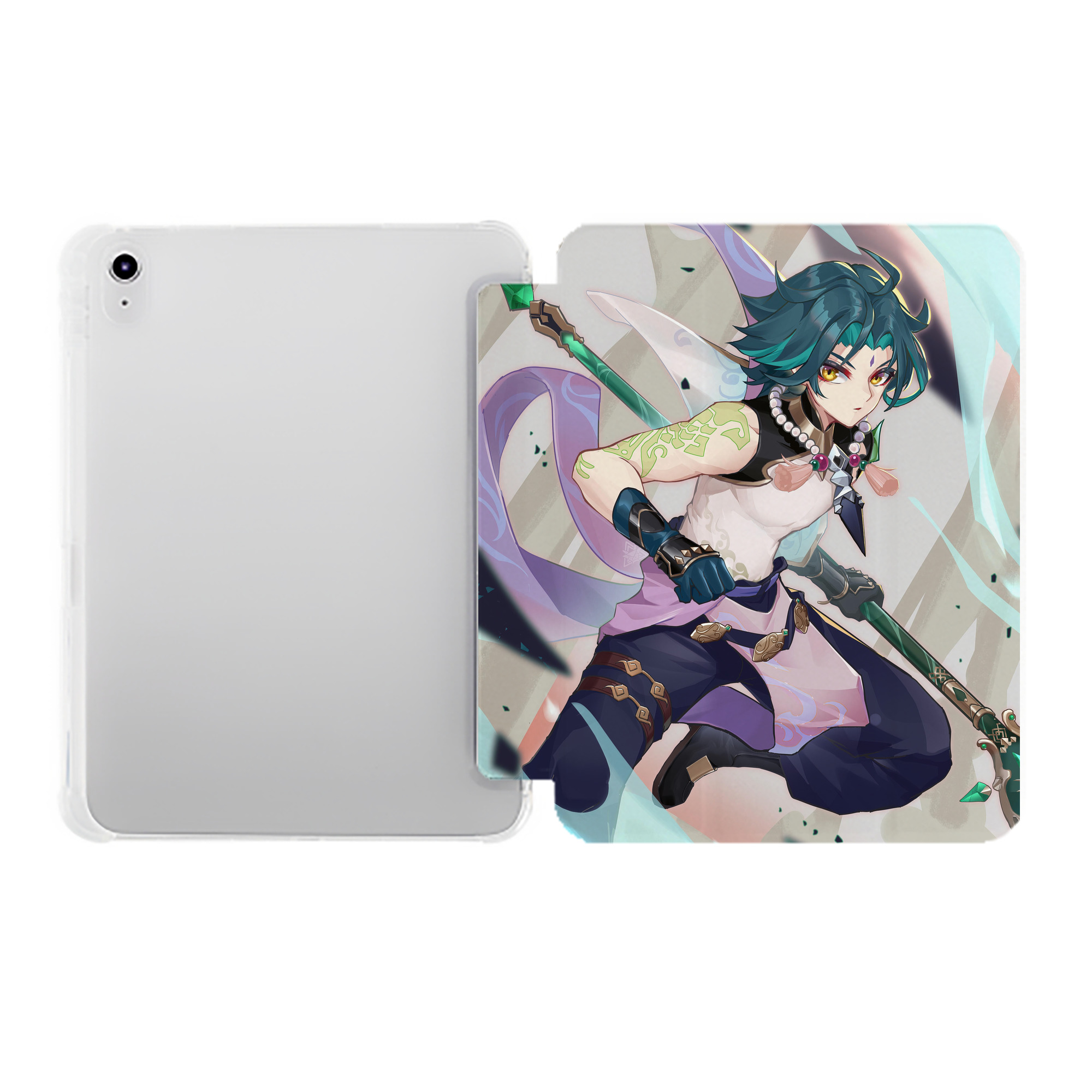 げんし神 genshin IPad ケース ペン収納付き 三つ折りスタンド PUレザー×シリコン 対応機種9.5/10.5/10.9インチ